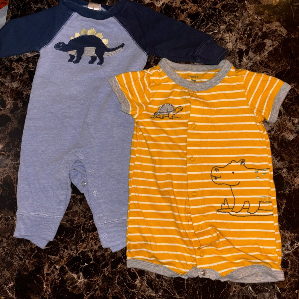 Carter's Blue and Orange Dinosaur & Turtle Footies